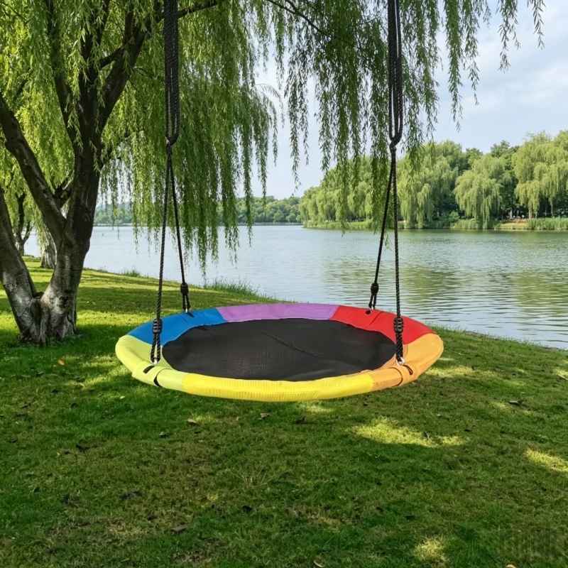 Kids Outdoor Garden Set - 원형 옥스포드 네트 캔버스 어린이 해먹