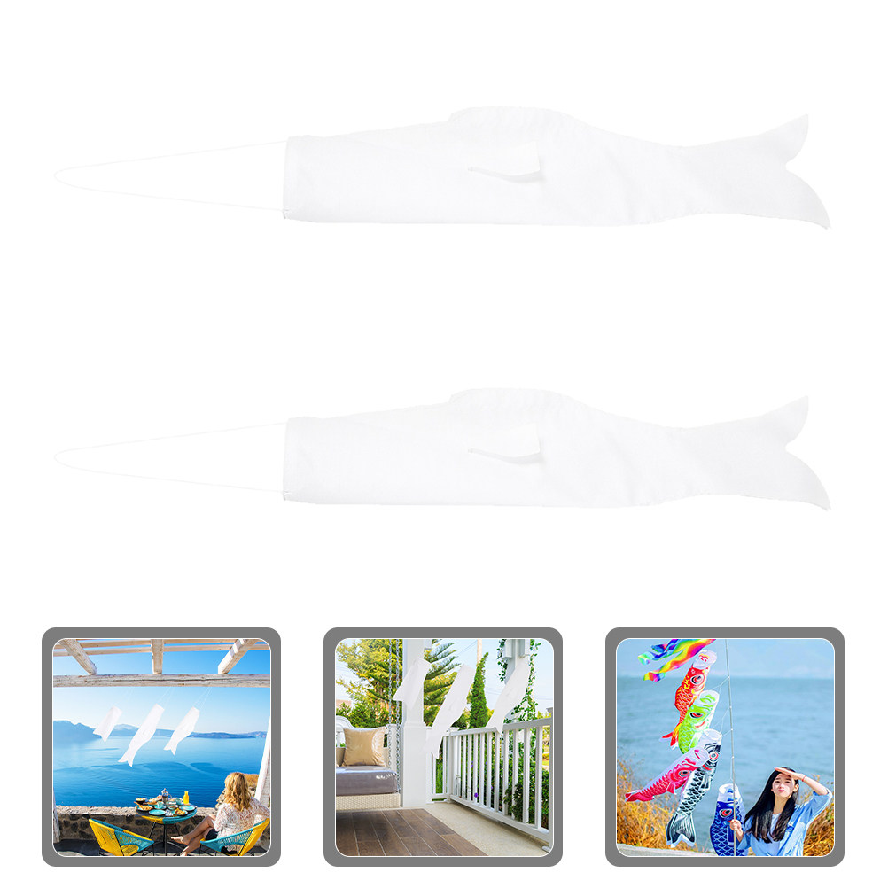 Kids Outdoor Garden Set - 2개 DIY 공백 잉어 모양 윈드삭