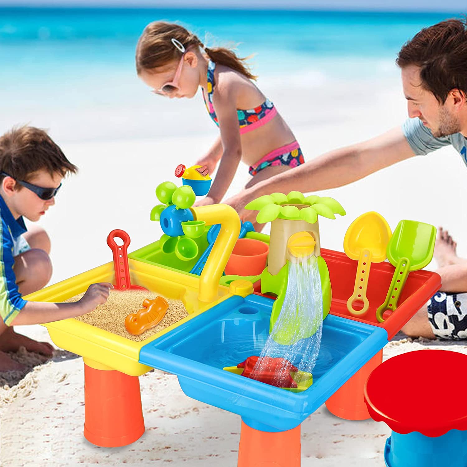 Kids Outdoor Water Play - 해변 테이블 모래 놀이 장난감, 어린이