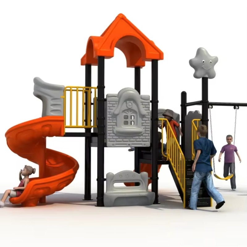 Kids Outdoor Garden Set - 야외용 철제 플라스틱 그네 세트 (등반