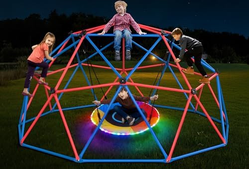 Kids Outdoor Jungle Gym - LED 원형 그네가 있는 클림돔 그네