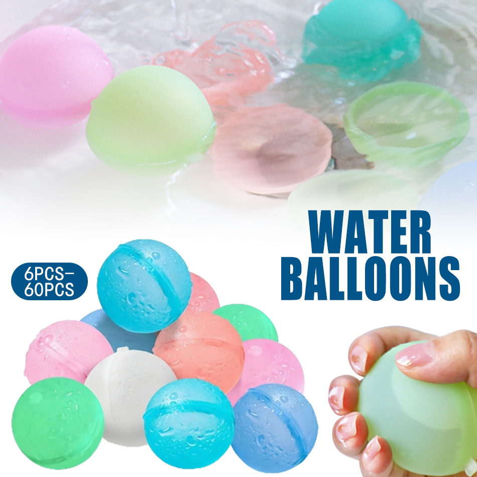 Kids Outdoor Water Play - 6-60P 새로운 재사용 가능한 물풍선, 리필