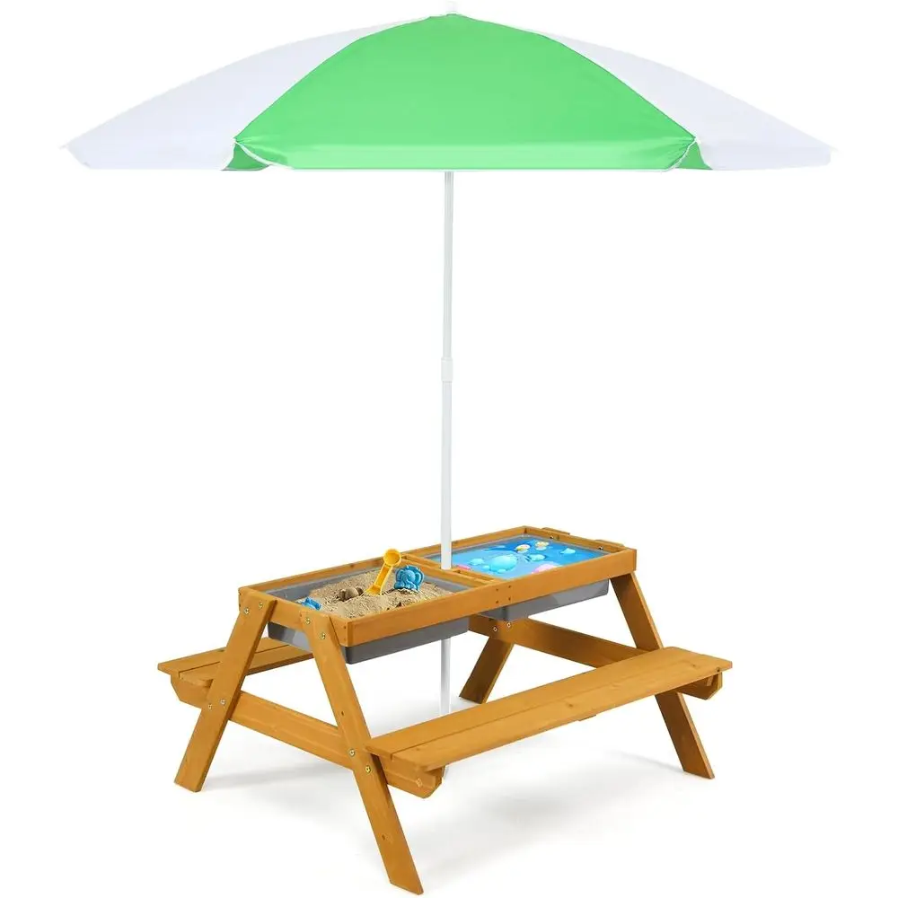 Kids Outdoor Activity Table - 3-in-1 높이 조절 가능한 우산형 어린이