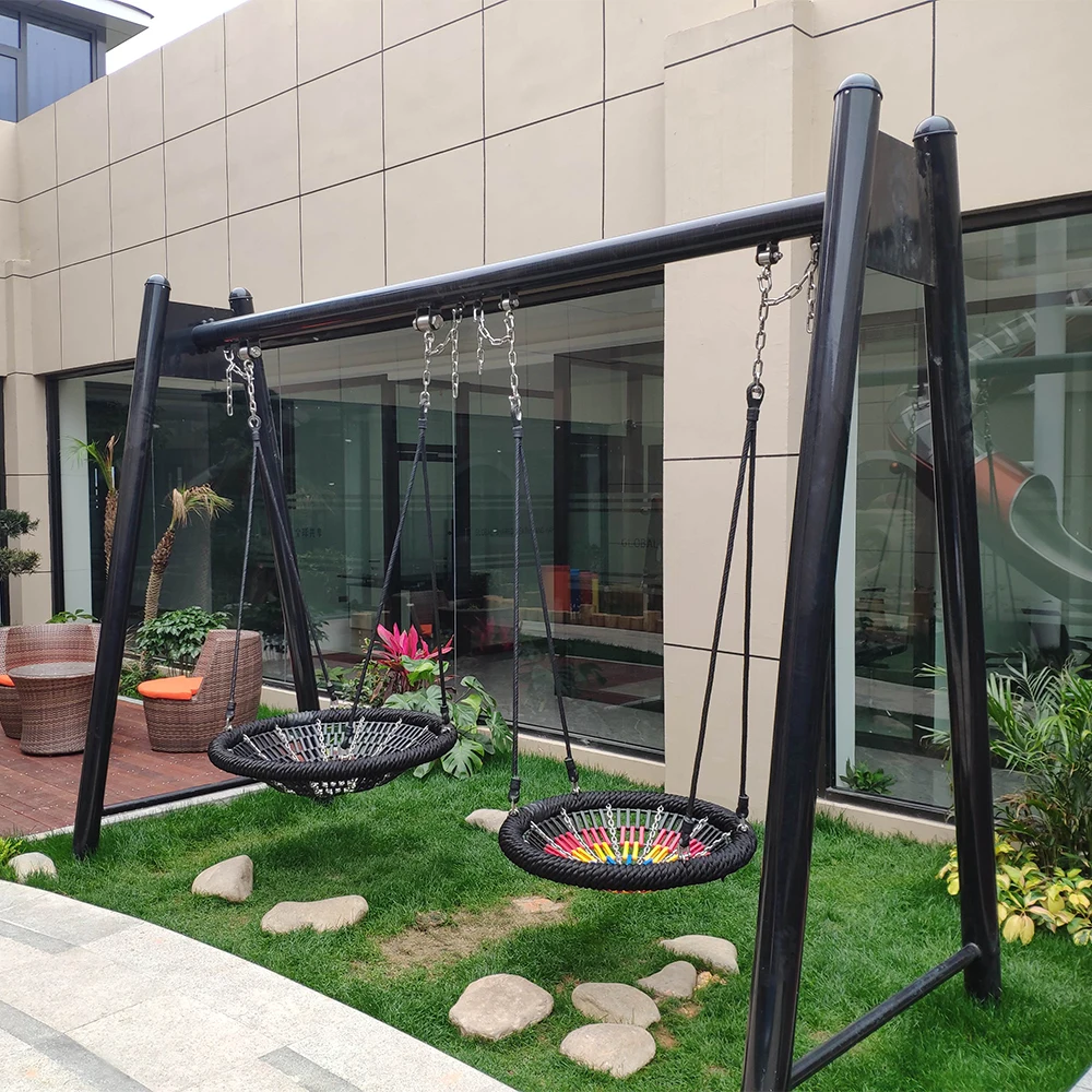 Kids Outdoor Nest Swing - 최고급 원형 어린이용 이중 버드네스트 아동