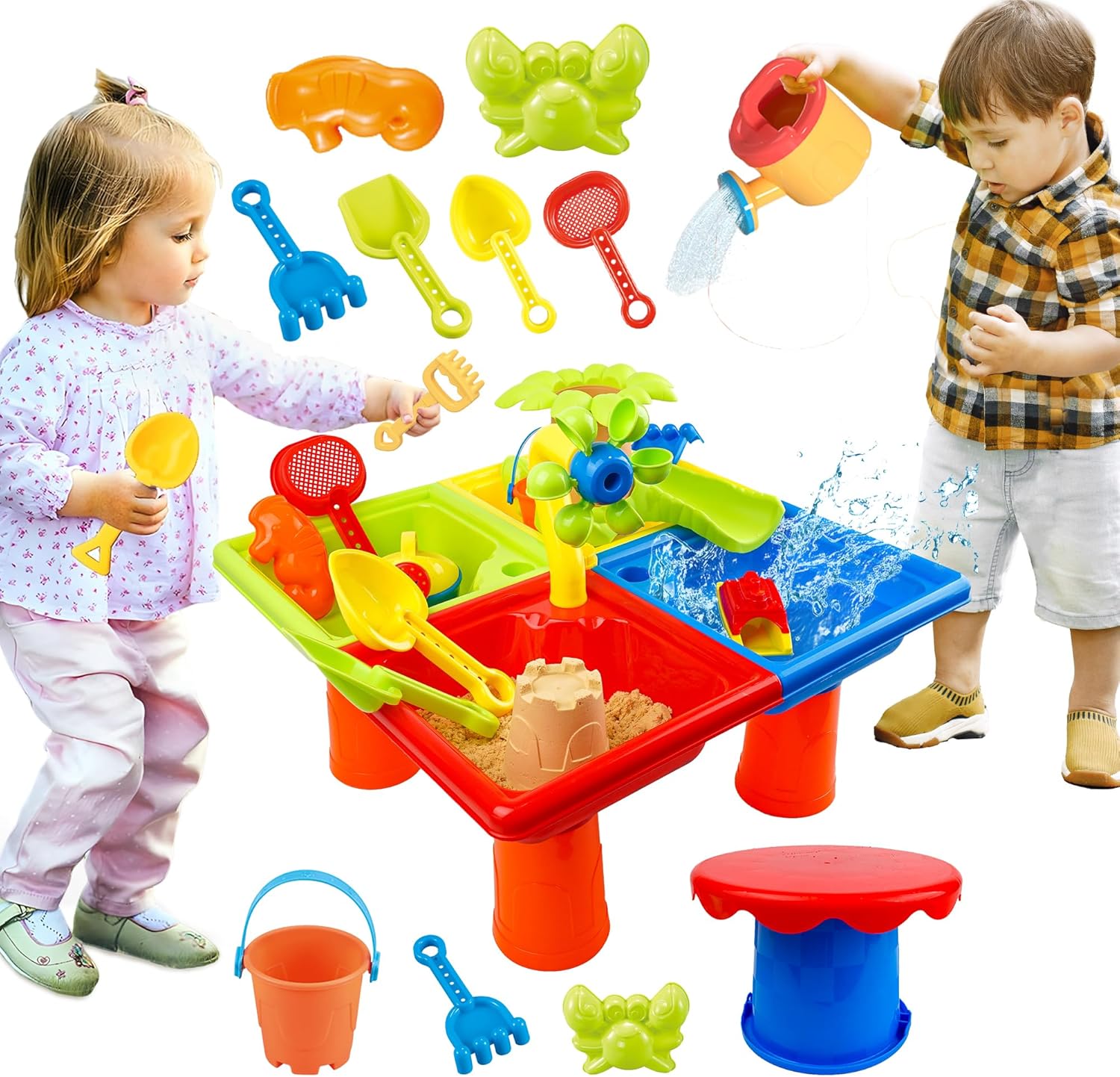 Kids Outdoor Activity Table - 4 In 1 어린이 물과 모래