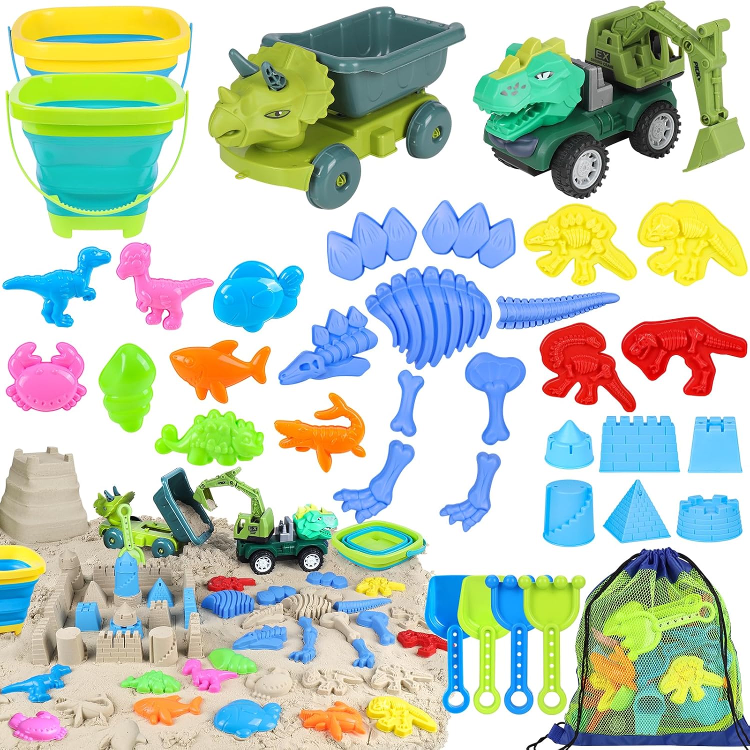 Kids Outdoor Dump Truck - 해변 모래 장난감 모래놀이 장난감, 공룡