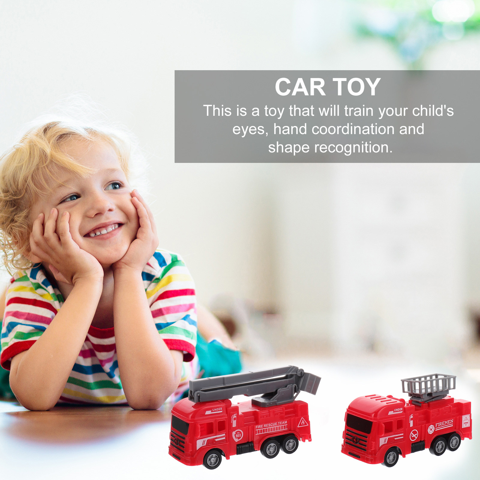 Kids Outdoor Car - 8개 세트 풀백 소방차 안전한 어린이
