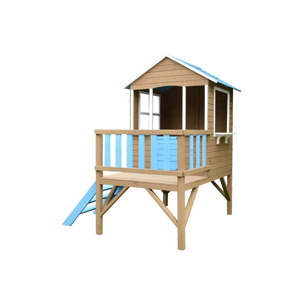 Kids Outdoor Cubby House - 야외용 방수 목재 어린이 놀이집 (도매용)