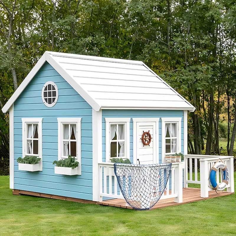 Kids Outdoor Cubby House - 야외 정원용 나무 어린이 놀이집
