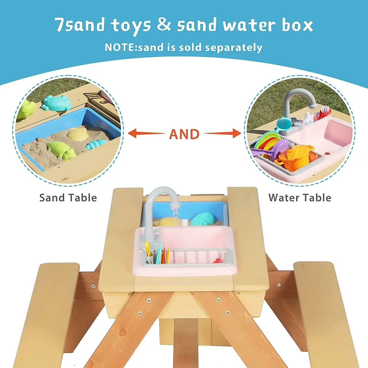 # 어린이 피크닉 테이블 야외 파티오 식탁 나무 활동  - Kids Outdoor Activity Table 리뷰 및 가격