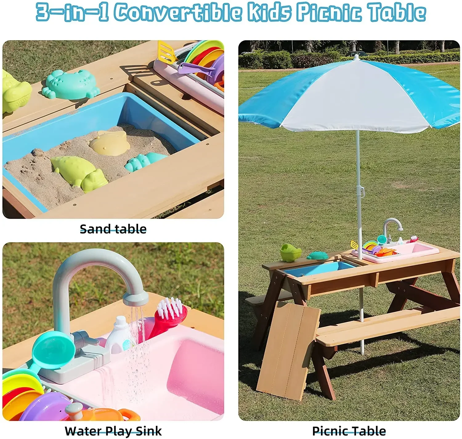 # 어린이 피크닉 테이블 야외 파티오 식탁 나무 활동  - Kids Outdoor Activity Table 리뷰 및 가격