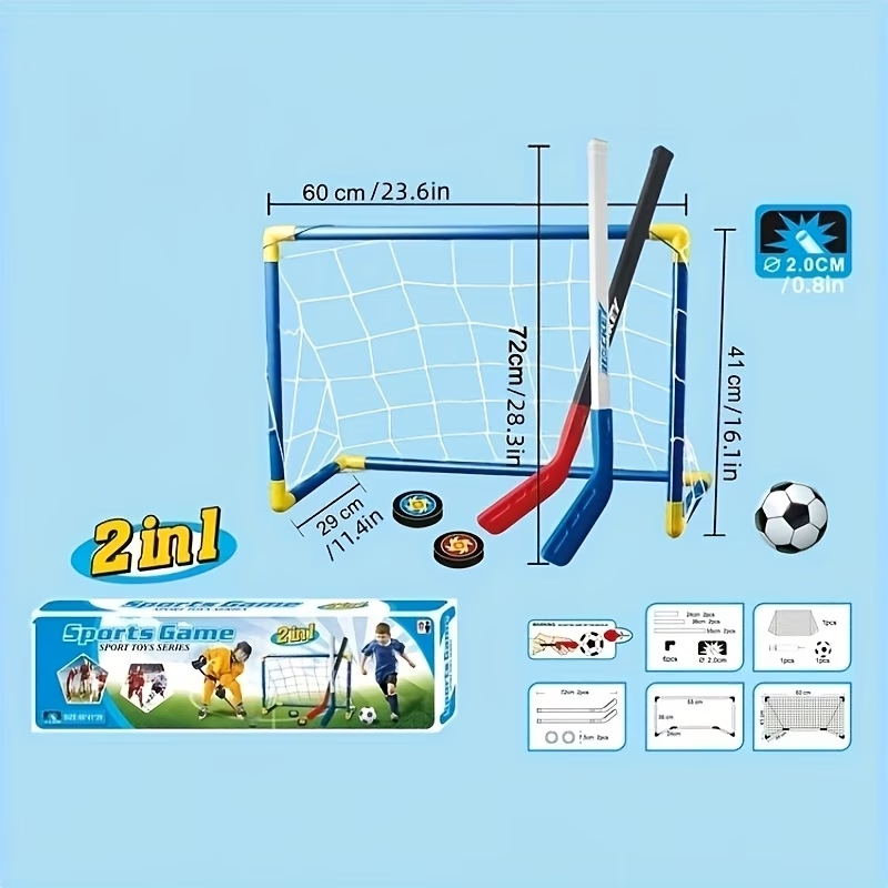2 in 1 어린이 하키 & 축구 골대 세트 미니 실내 - Kids Outdoor Hockey Set 리뷰 및 가격