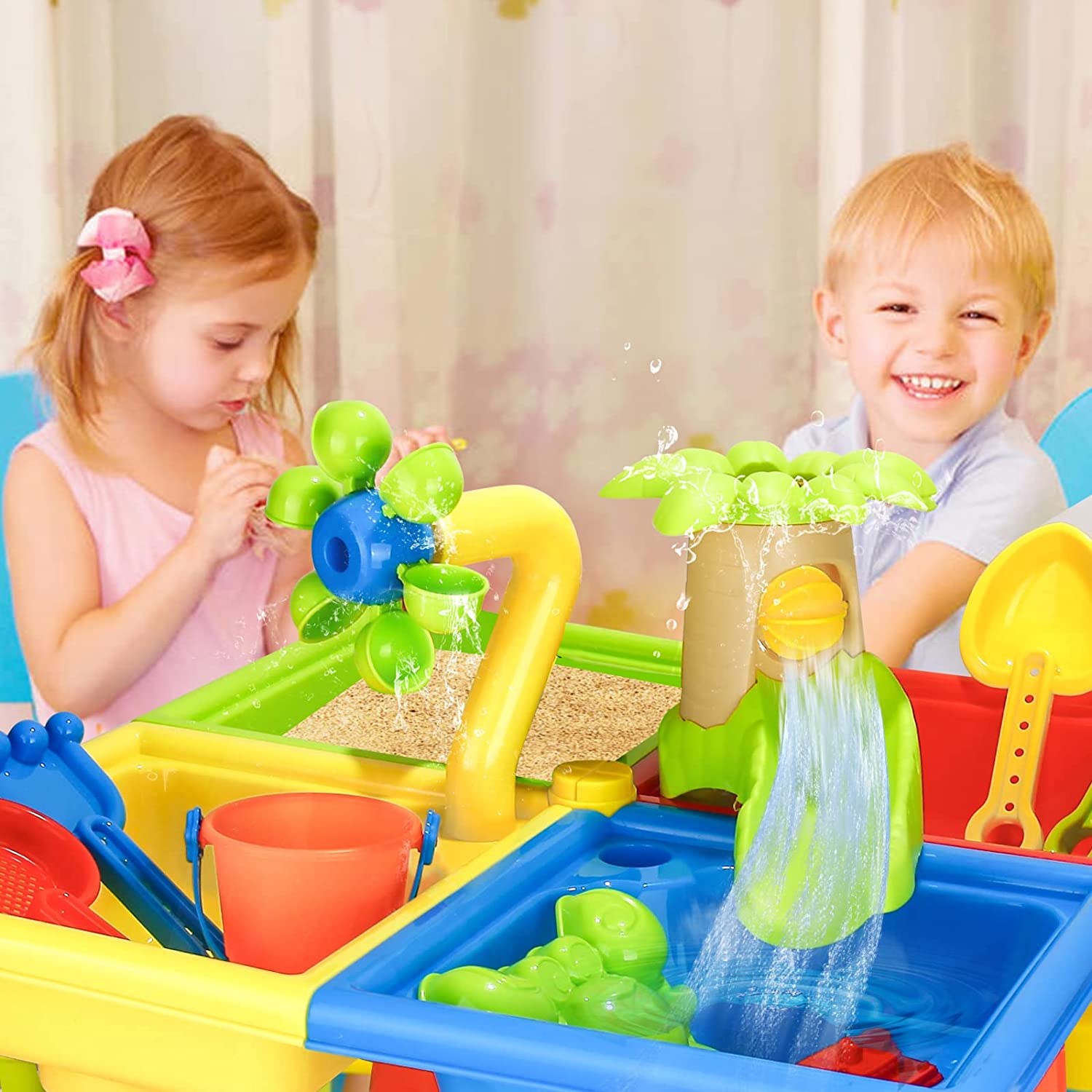 해변 테이블 모래 놀이 장난감, 어린이 야외 게임, 아 - Kids Outdoor Water Play 리뷰 및 가격