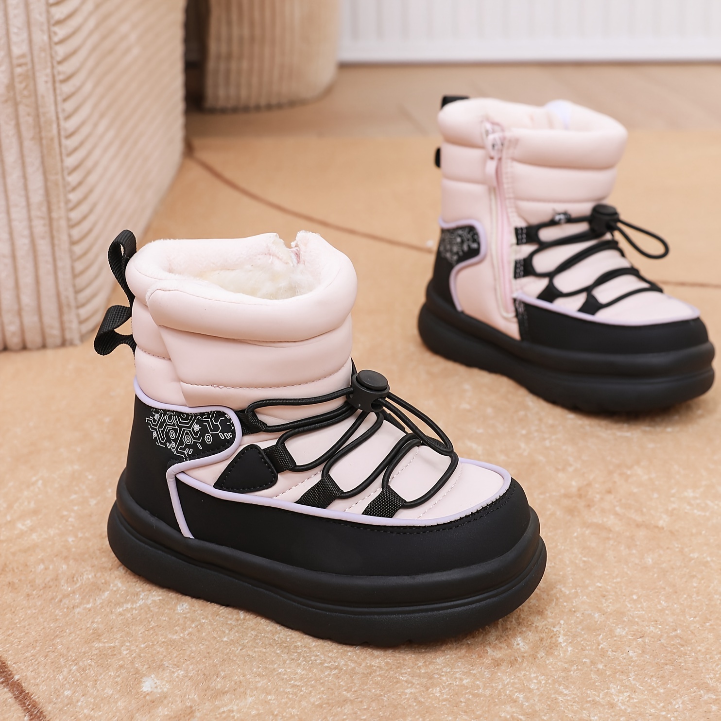 어린이용 따뜻한 스노우 부츠, 측면 지퍼 디자인, 미끄 - Kids Outdoor Zipline 리뷰 및 가격