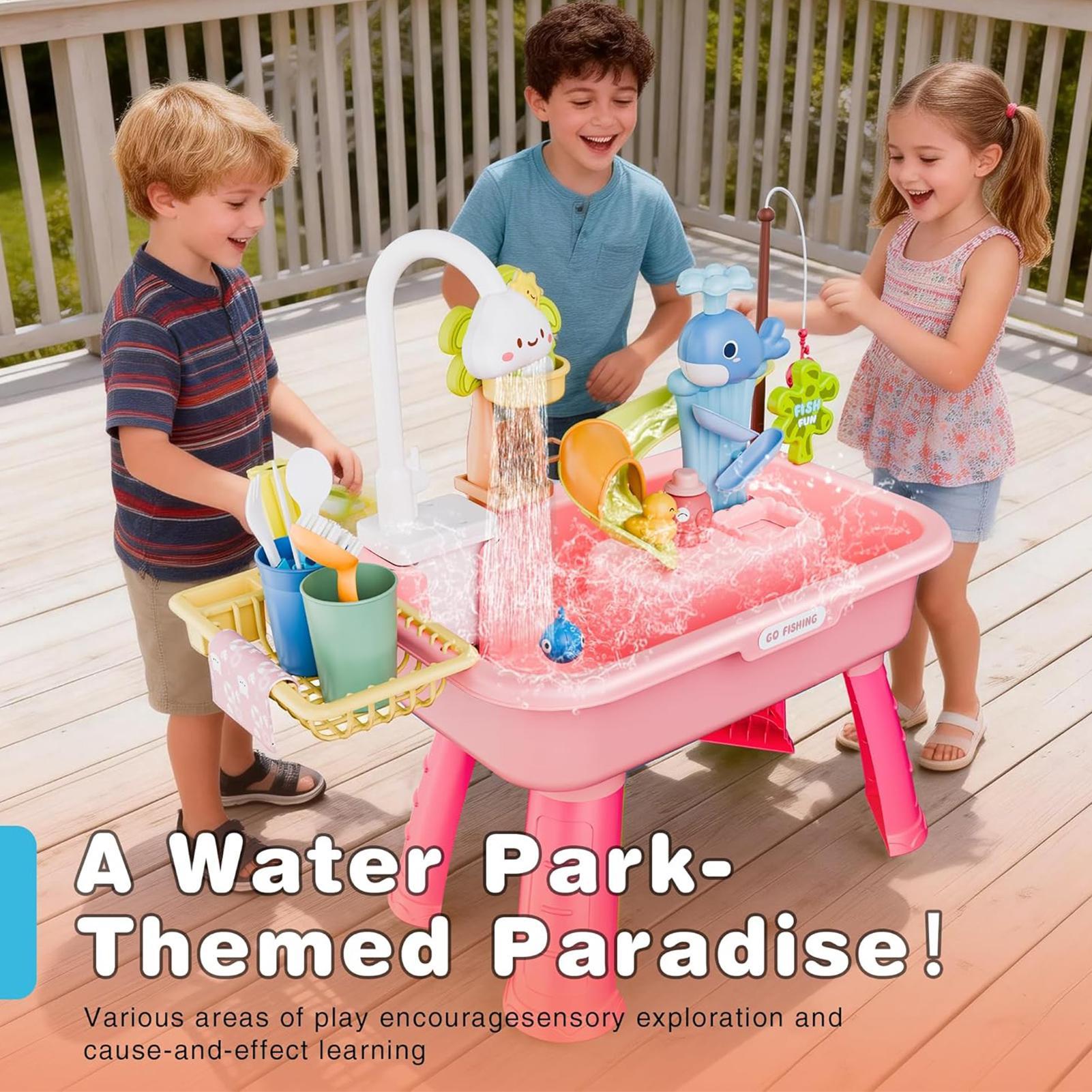 물놀이 테이블 주방 놀이 싱크대 장난감 4 in 1 어 - Kids Outdoor Sink 리뷰 및 가격