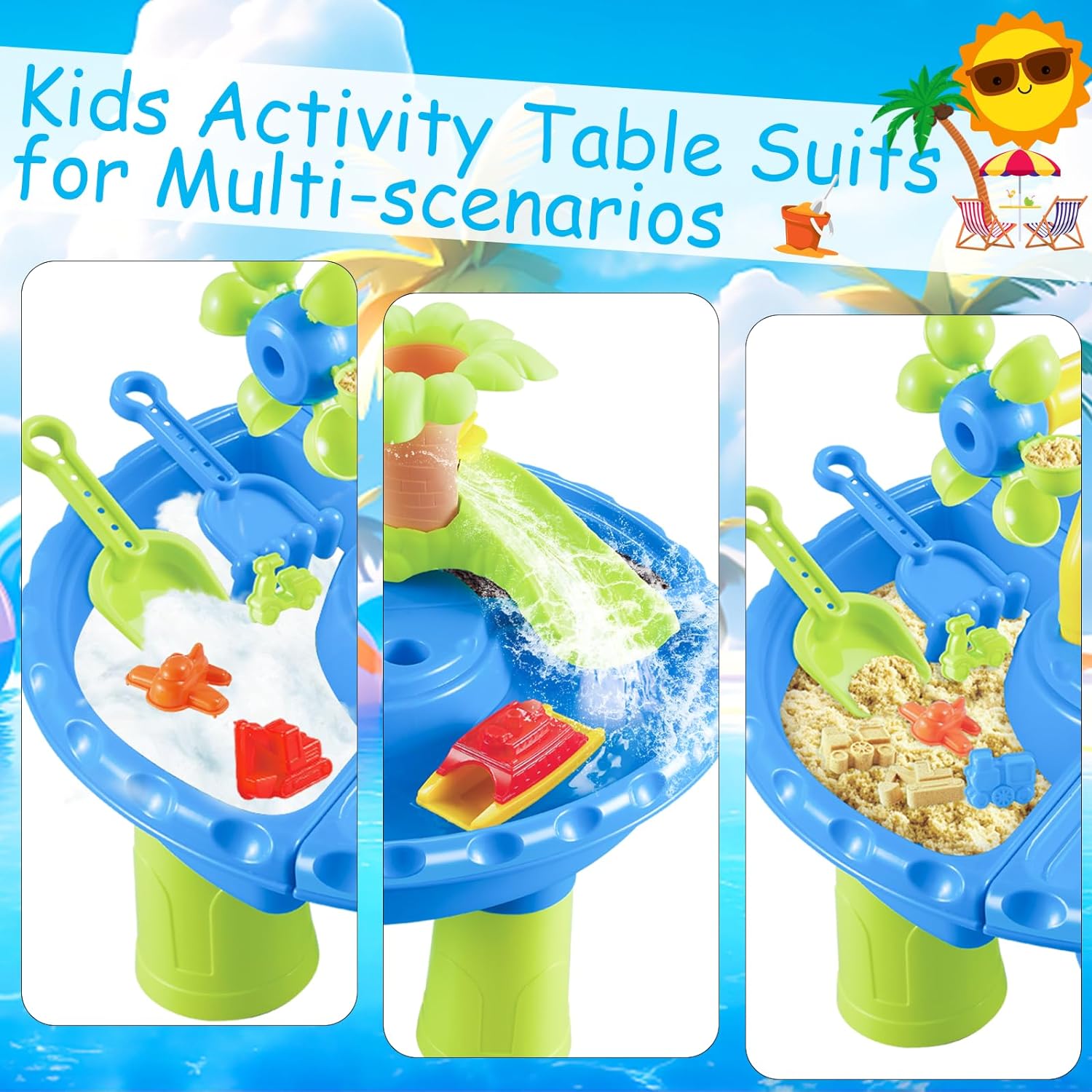어린이를 위한 워터 테이블 샌드박스 모래 장난감과 스플 - Kids Outdoor Activity Table 리뷰 및 가격