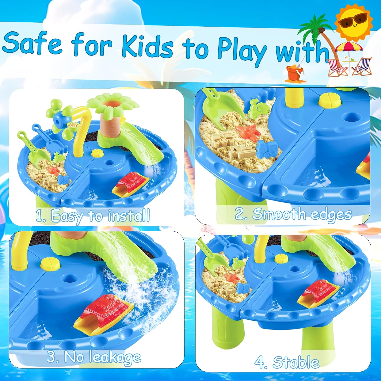 어린이를 위한 워터 테이블 샌드박스 모래 장난감과 스플 - Kids Outdoor Activity Table 리뷰 및 가격