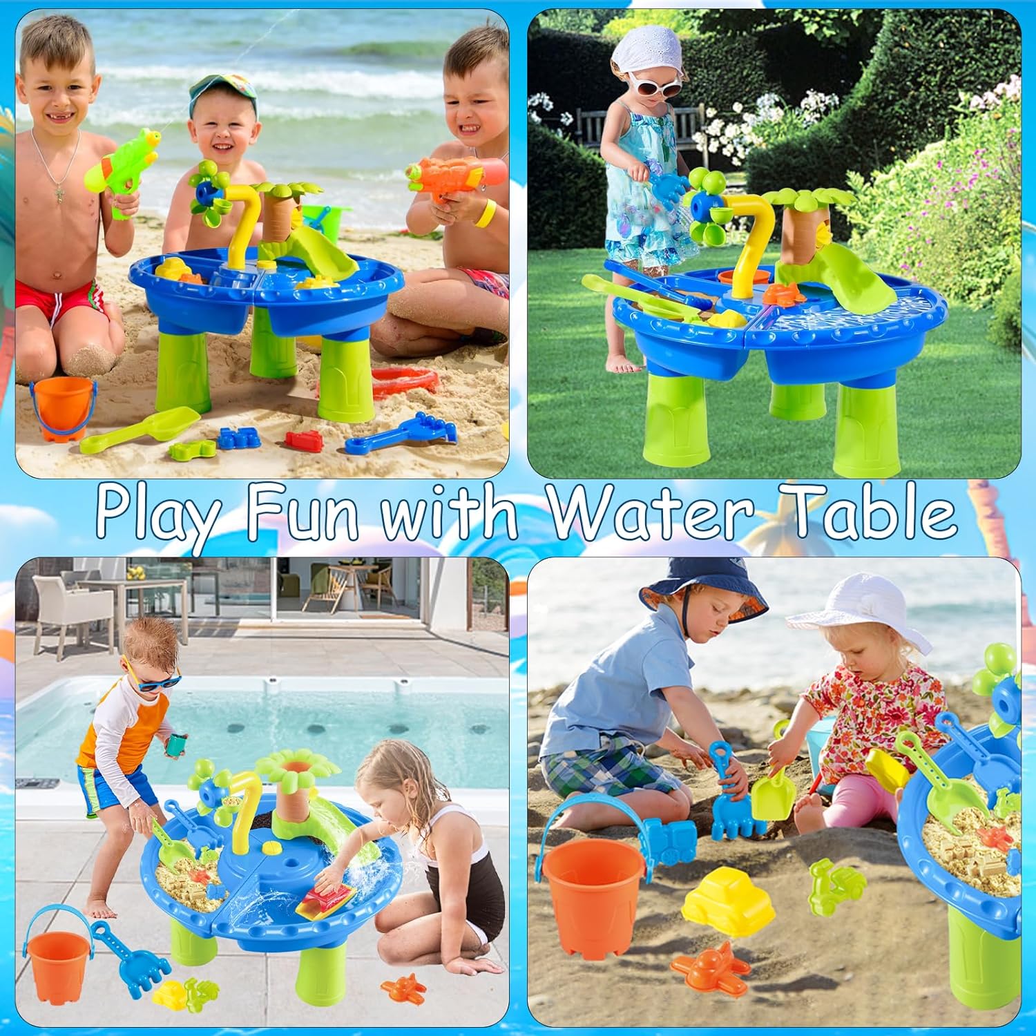 어린이를 위한 워터 테이블 샌드박스 모래 장난감과 스플 - Kids Outdoor Activity Table 리뷰 및 가격