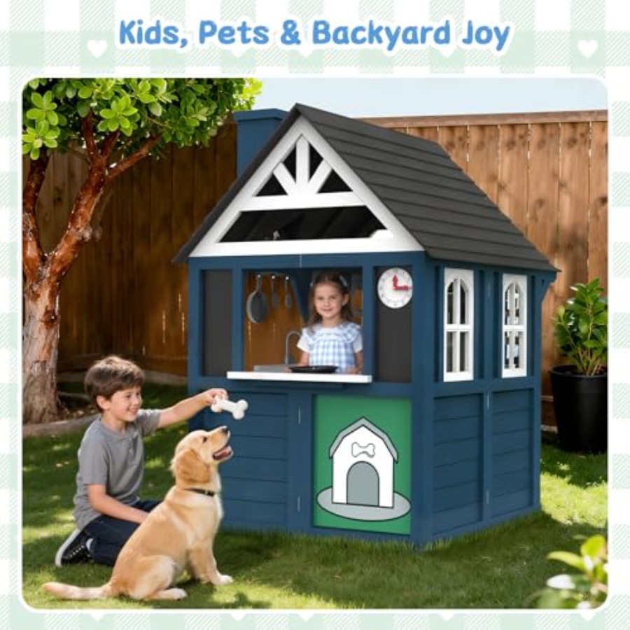 야외용 어린이 놀이집: 나무로 만든, 파란색, 크고 튼 - Kids Outdoor Sink 리뷰 및 가격
