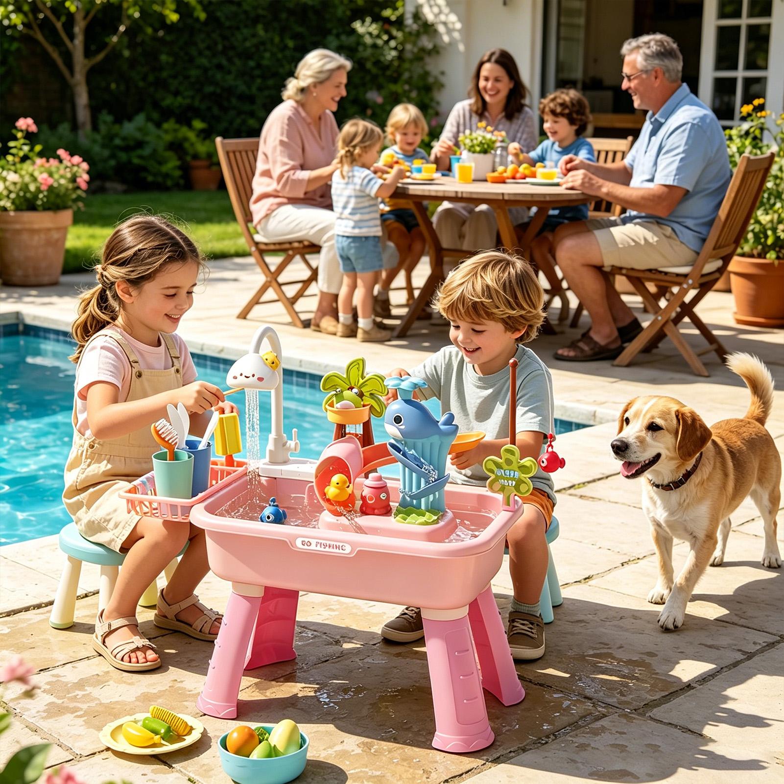 펌프가 있는 어린이 물놀이 테이블, 유아용 감각 놀이  - Kids Outdoor Activity Table 리뷰 및 가격