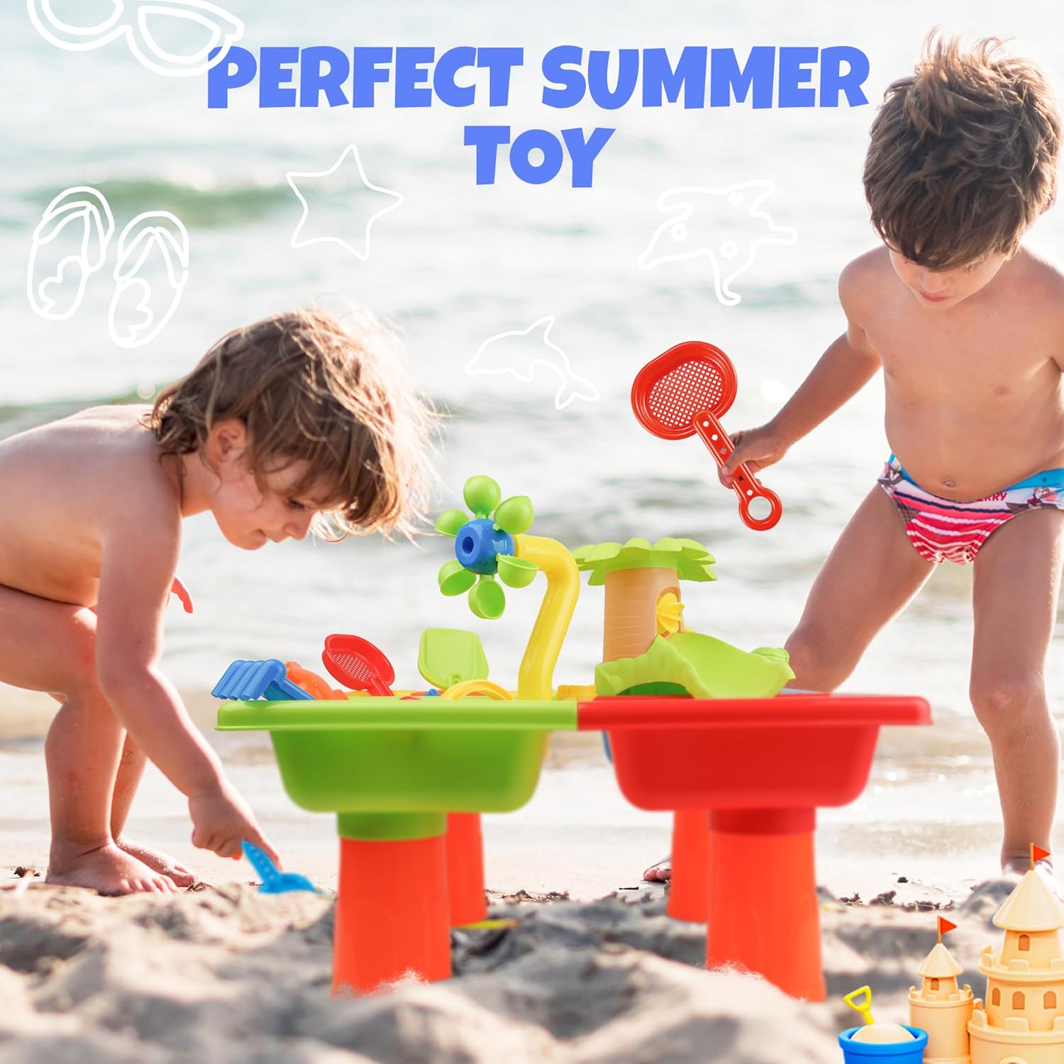 4 In 1 어린이 물과 모래 야외 활동 감각 장난감  - Kids Outdoor Activity Table 리뷰 및 가격