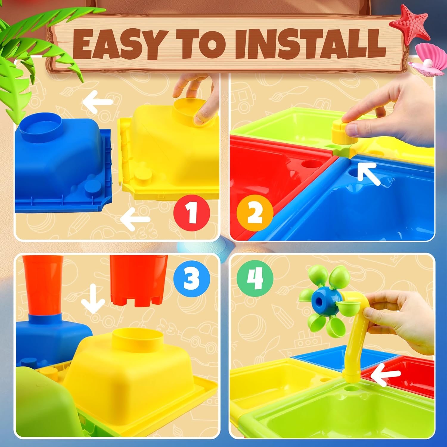 4 In 1 어린이 물과 모래 야외 활동 감각 장난감  - Kids Outdoor Activity Table 리뷰 및 가격