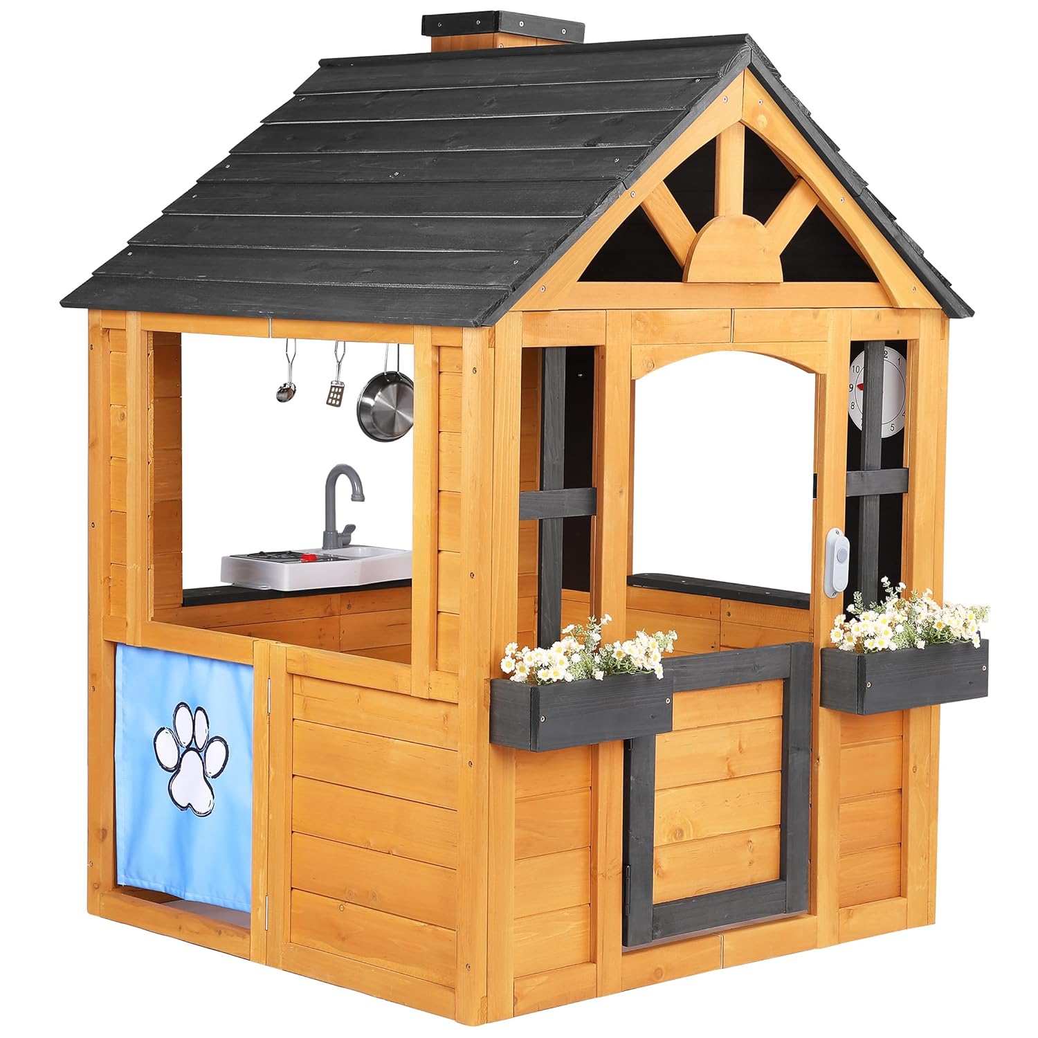 삼나무 목재 어린이 야외 놀이집 (주방 싱크대, 스토브 - Kids Outdoor Sink 리뷰 및 가격