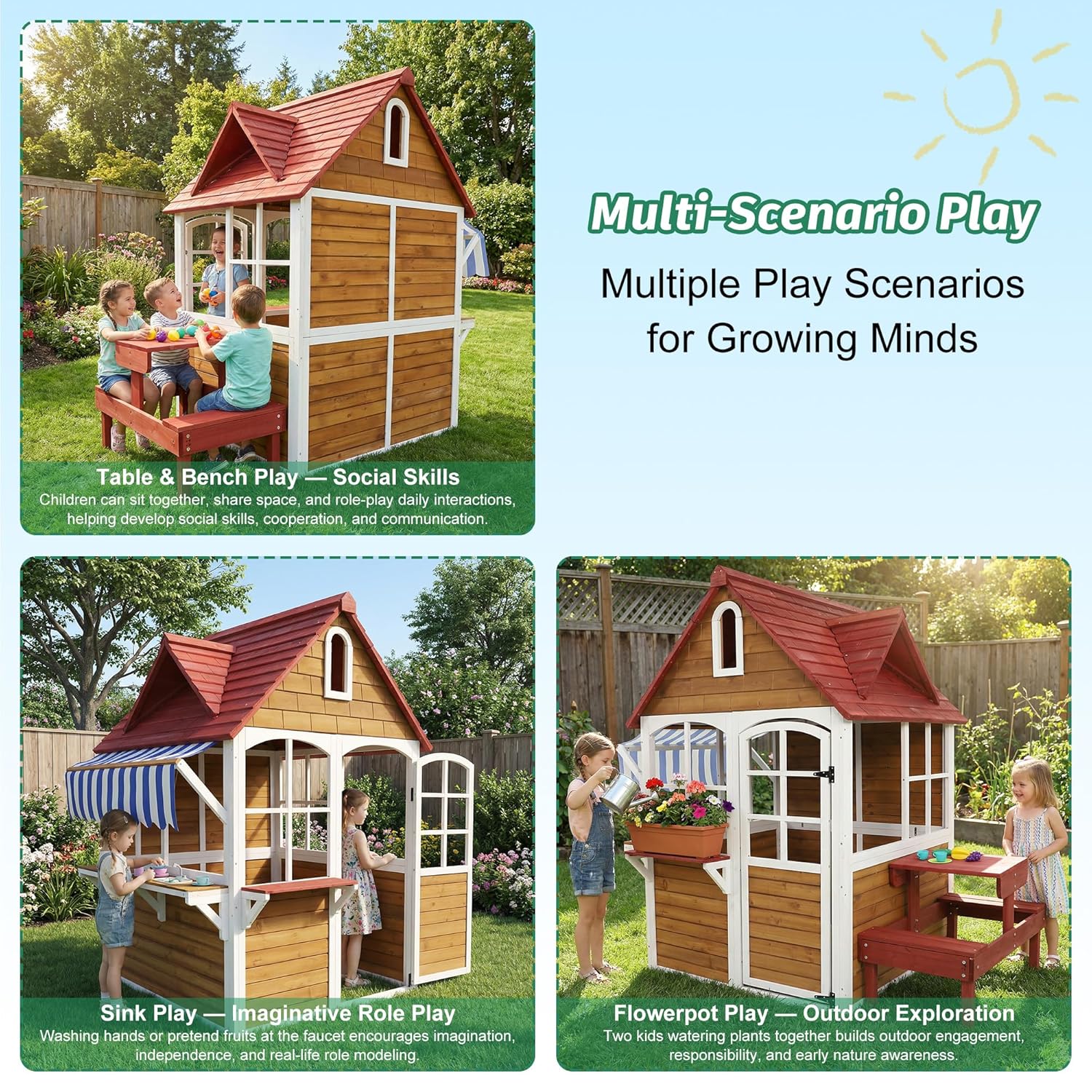# 야외용 나무 어린이 놀이집 (싱크대, 테이블, 캐노 - Kids Outdoor Sink 리뷰 및 가격